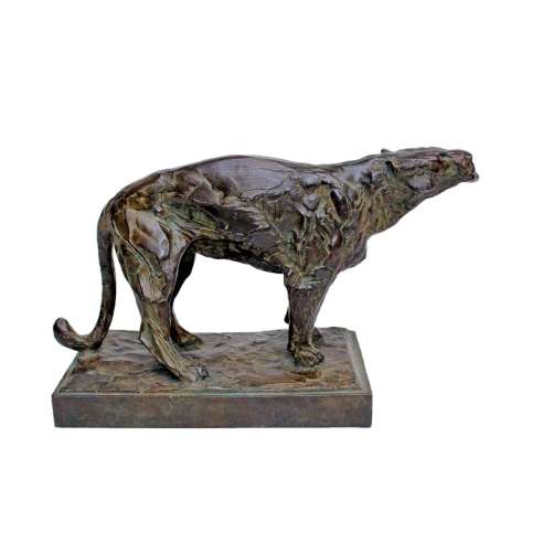 Albéric Collin - (1886-1962),Bronze+Lionne rugissante Ca 1930