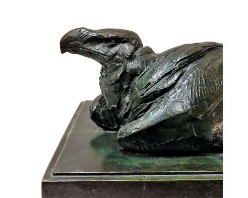 Albéric Collin bronzen sculptuur liggende adelaar Rocher Parijs 2