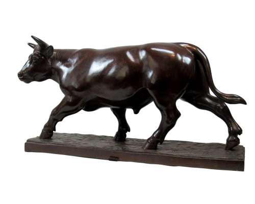 Bronze Ox Sculpture by Raymond De Meester 2