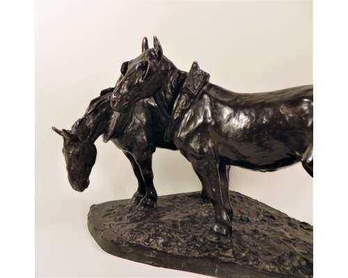 Albert Hager bronzen beeld twee trekpaarden 1925 2