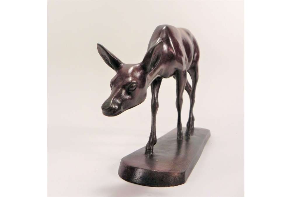 Rudolf Pauschinger (1882 -1957), Bronze+ Biche walking