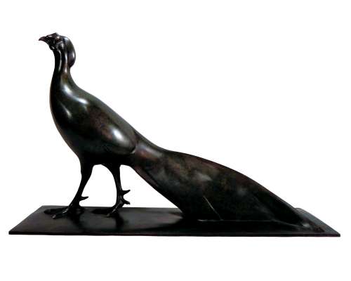bronze pheasant sculpture by Anne-Marie Profillet