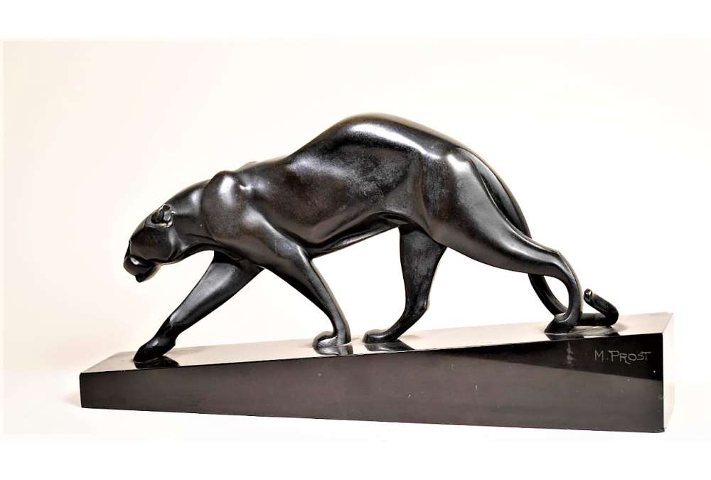 Maurice Prost (1894-1967), Bronze+ Panthère en marche