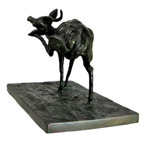 Guido Righetti (1875-1958), Bronze+  Antilope en train de se gratter