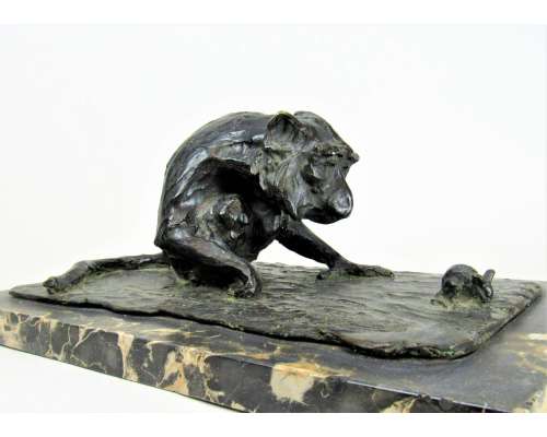 Guido Righetti (1875-1958), Brons+ Aap met muis 2