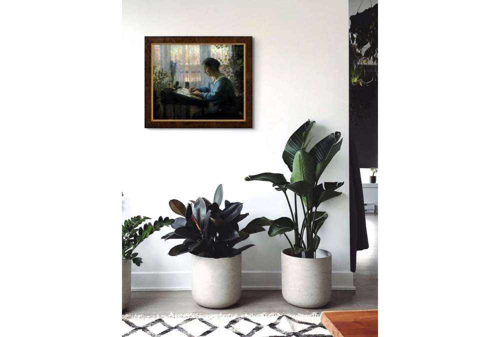 Caroline Van Deurs (1860-1932)+oil on canvas, La Lettre d'Else