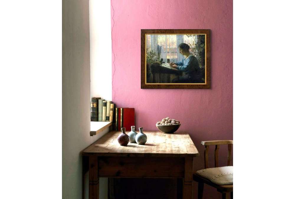 Caroline Van Deurs (1860-1932)+oil on canvas, La Lettre d'Else