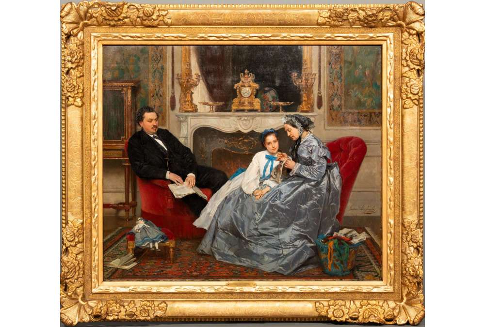 Gustave de jonghe Peintures | scène d'intérieur domestique