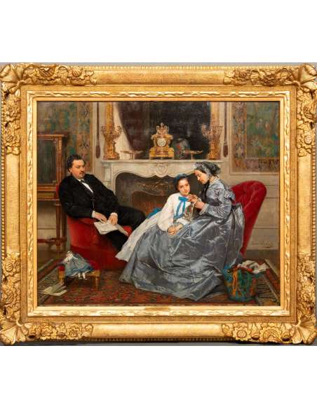 Gustave de jonghe Peintures | scène d'intérieur domestique