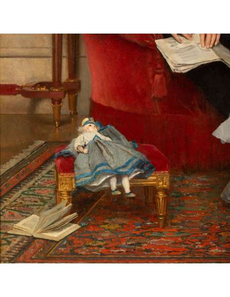 Gustave de Jonghe Peintures | scène d'intérieur domestique