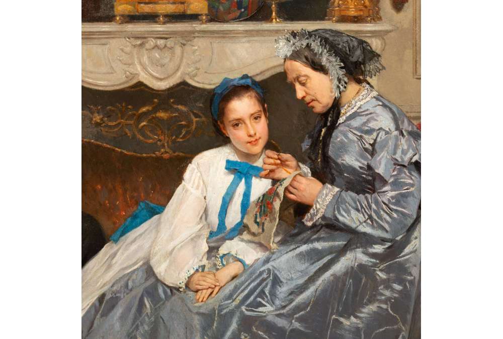 Gustave de Jonghe Peintures | scène d'intérieur domestique