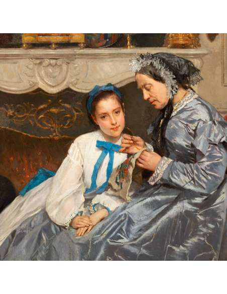 Gustave de Jonghe Peintures | scène d'intérieur domestique