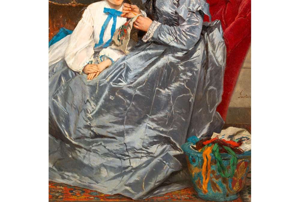 Gustave de Jonghe Peintures | scène d'intérieur domestique