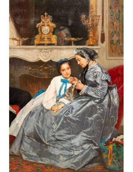 Gustave de Jonghe Peintures | scène d'intérieur domestique