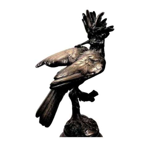 Alfred Dubucand — (1828-1894)+Bronze cast, Hoopoe arranging its feathers