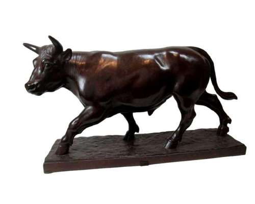 Bronze Ox Sculpture by Raymond De Meester
