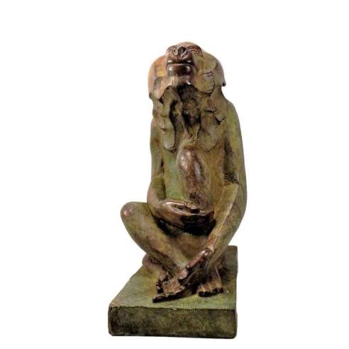 Akop Gurdjan (1881-1948), Bronze+ Seated Baboon