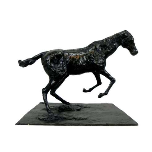 Fonte d'art en bronze d'Edgar Degas - Cheval franchissant un obstacle