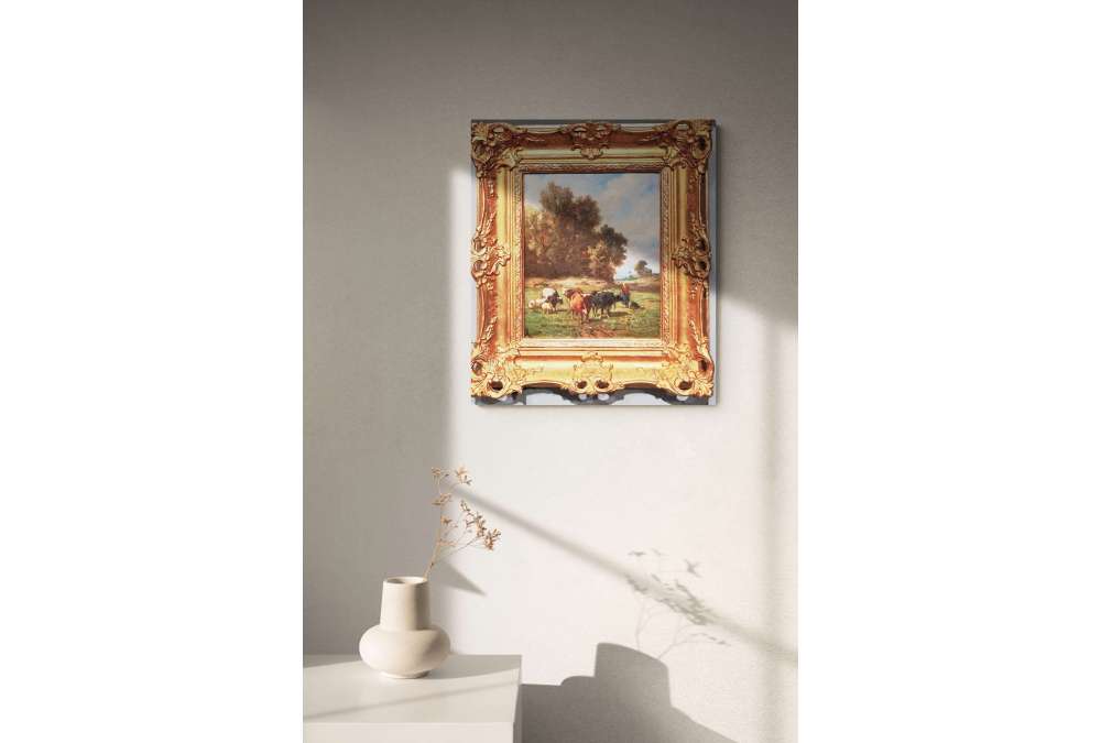 Peinture à l'huile du 19e siècle de Louis Robbe