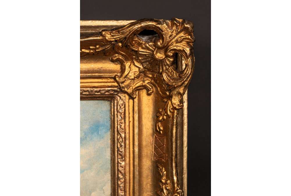 Peinture à l'huile du 19e siècle de Louis Robbe