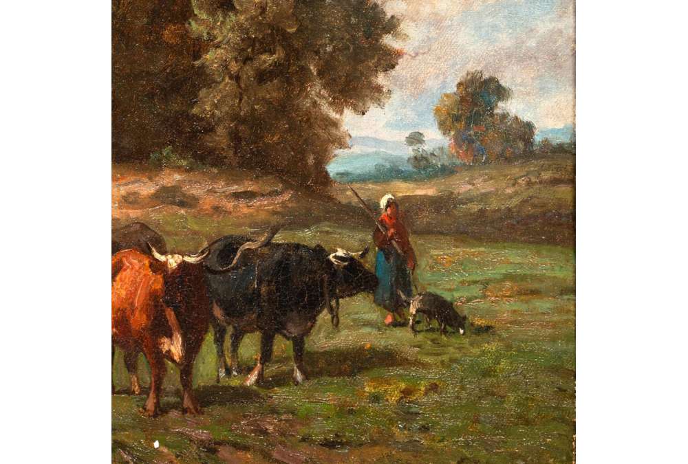 Peinture à l'huile du 19e siècle de Louis Robbe