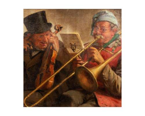 painting genre by Léon Herbo - A cacophonous concert